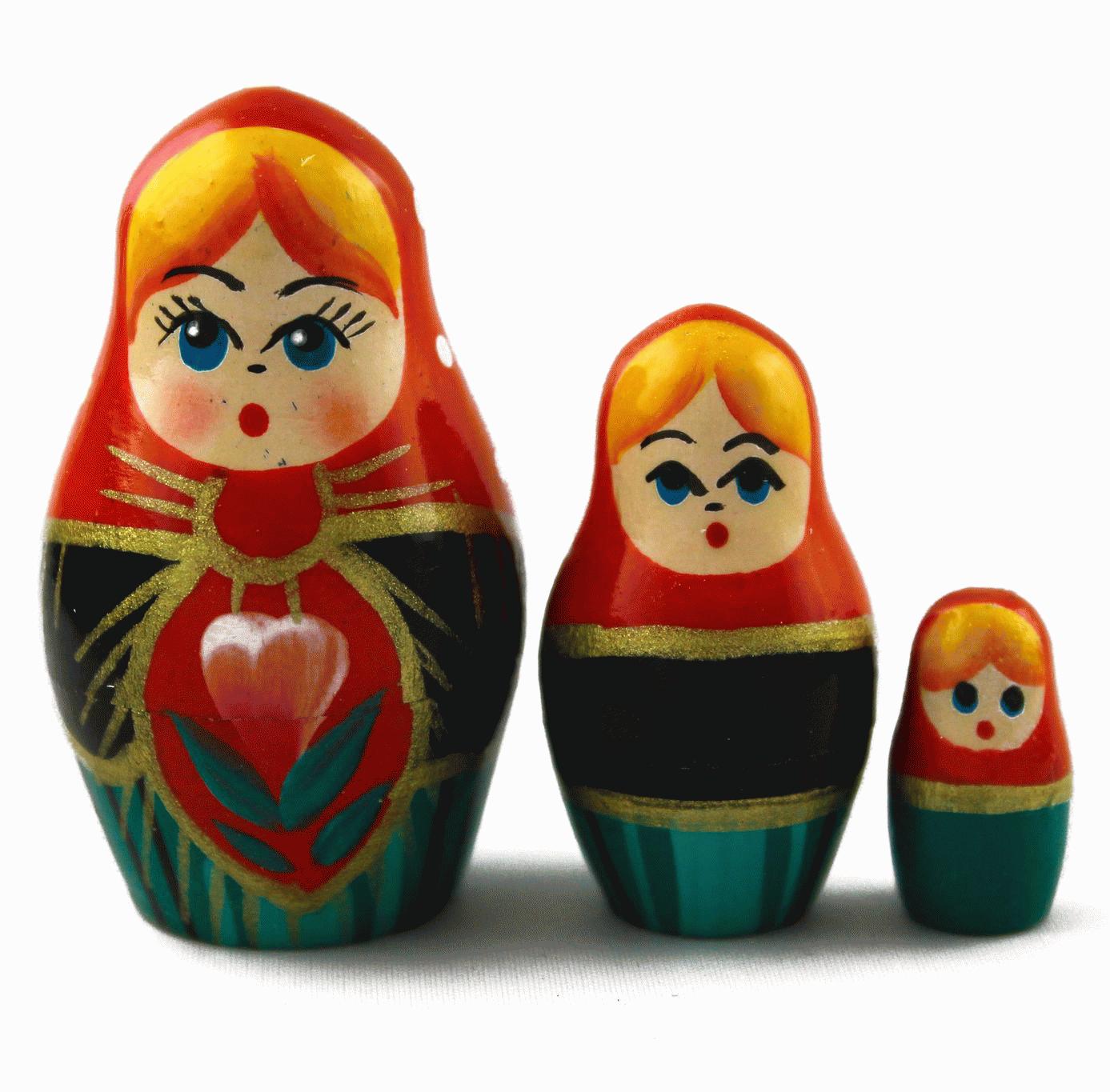 Mini Red & Black Matryoshka