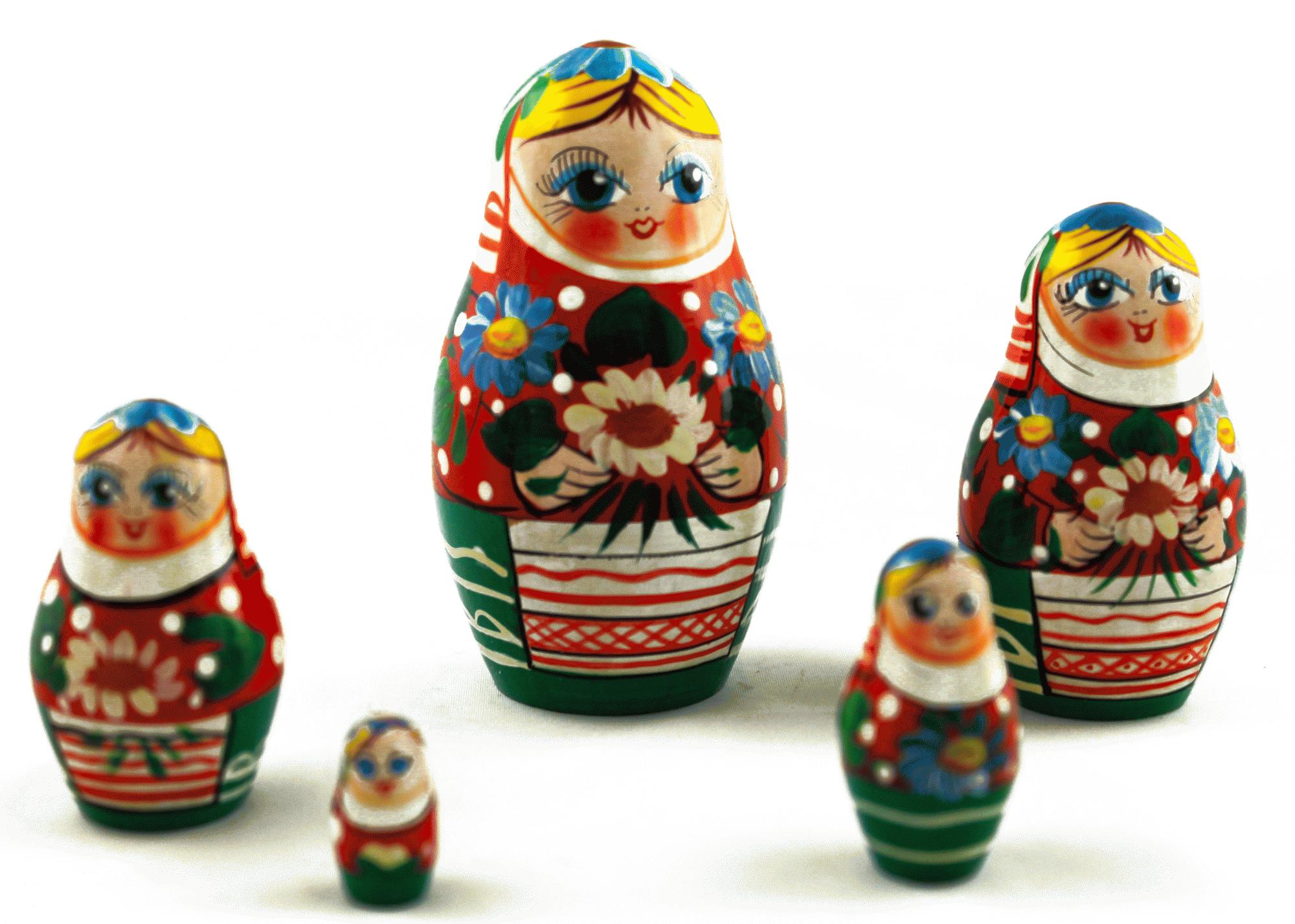 Red Floral Matryoshka Dolls