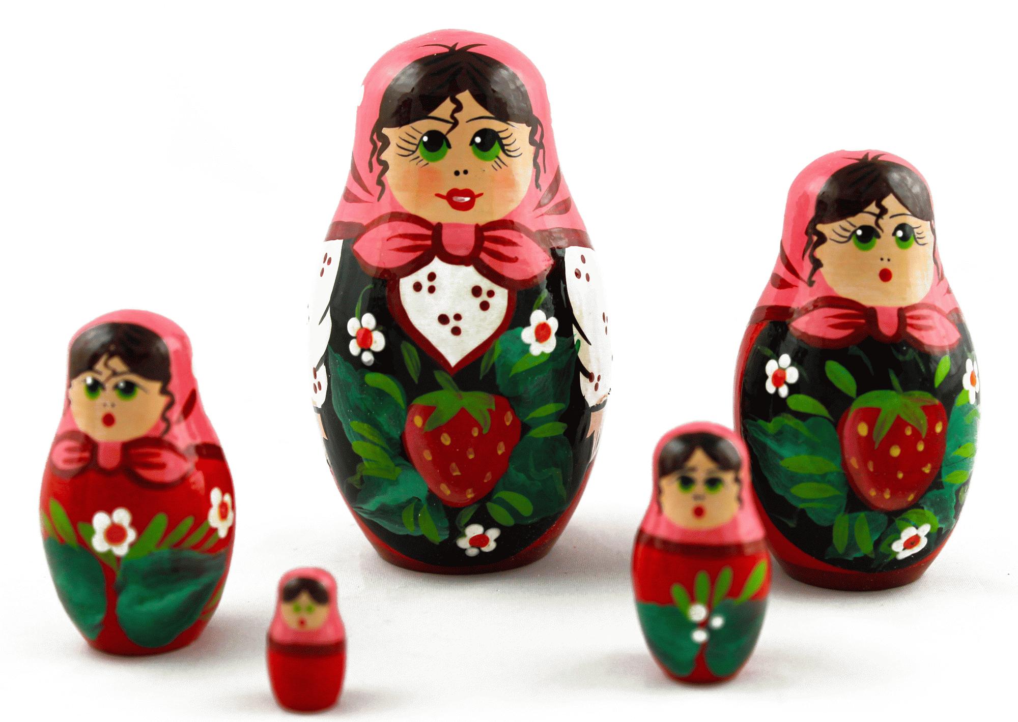 Strawberry Heart Matryoshka Dolls