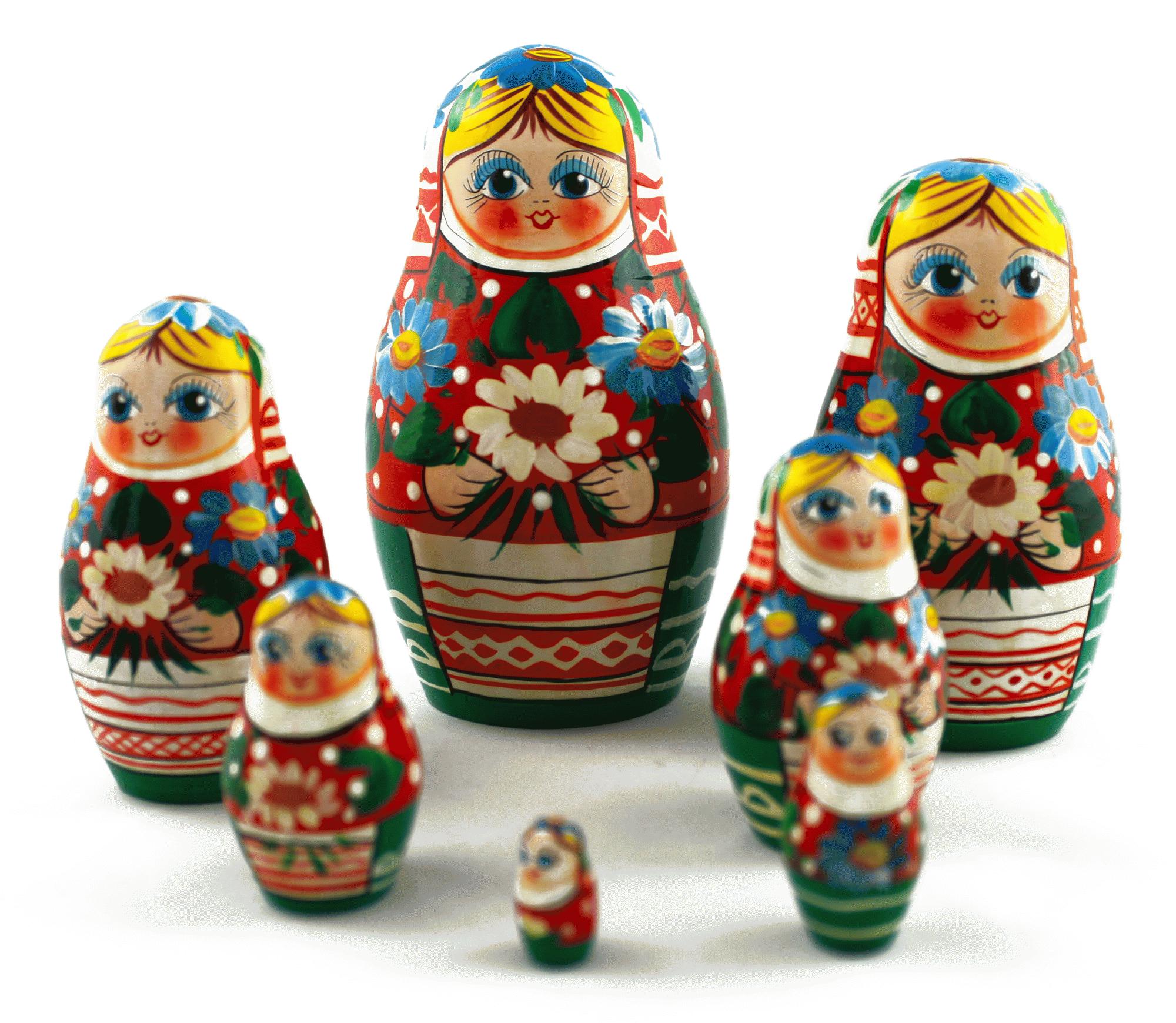 Folk Matryoshka with Bouquet Motif