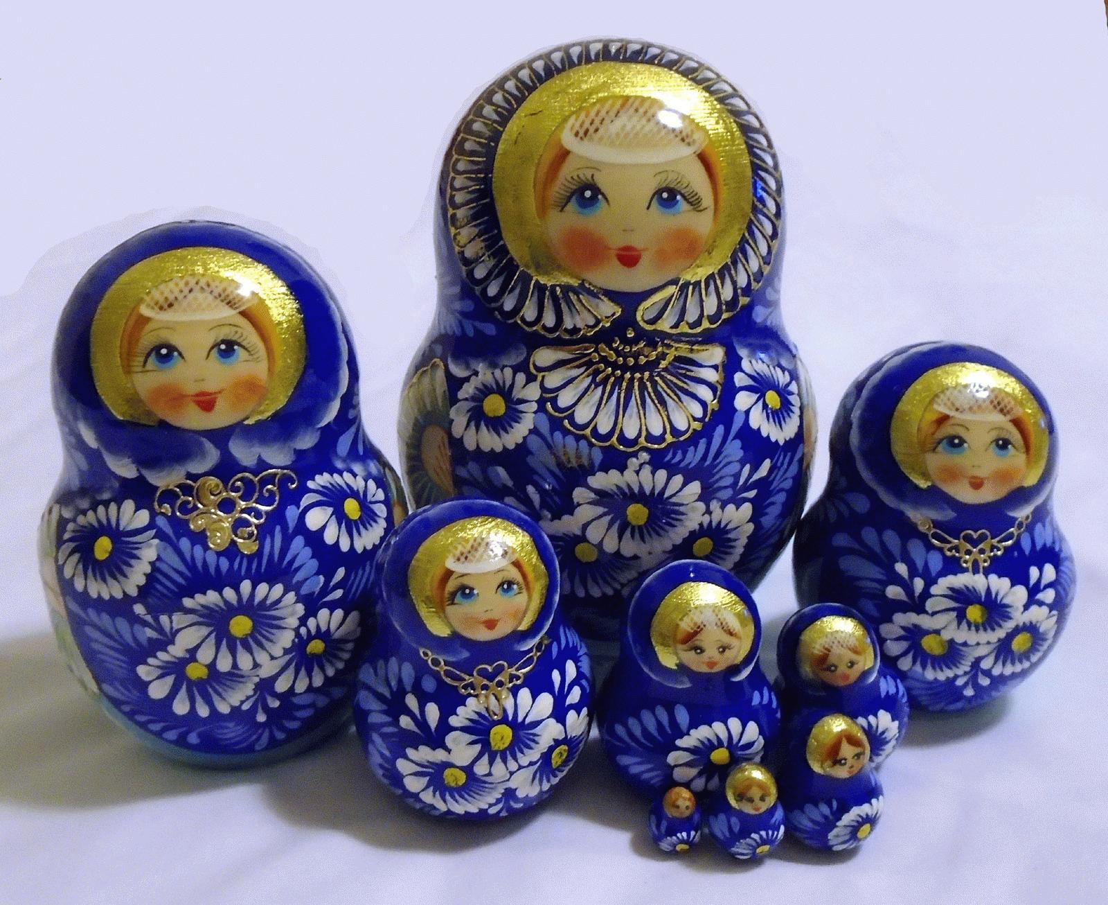 Blue Floral Matryoshka Doll