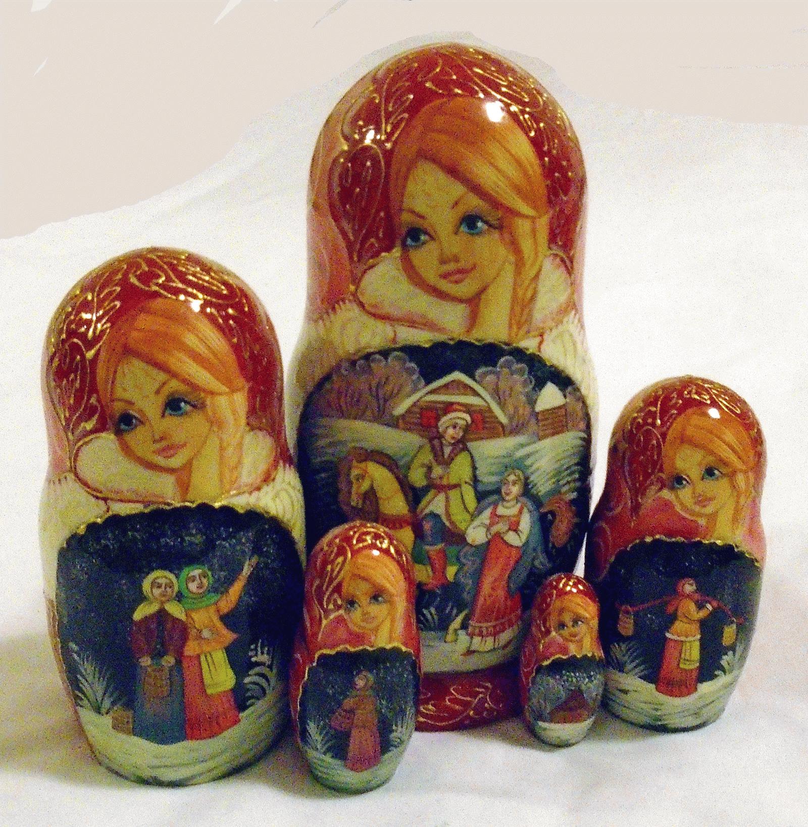 Winter Scene Matryoshka Nesting Doll