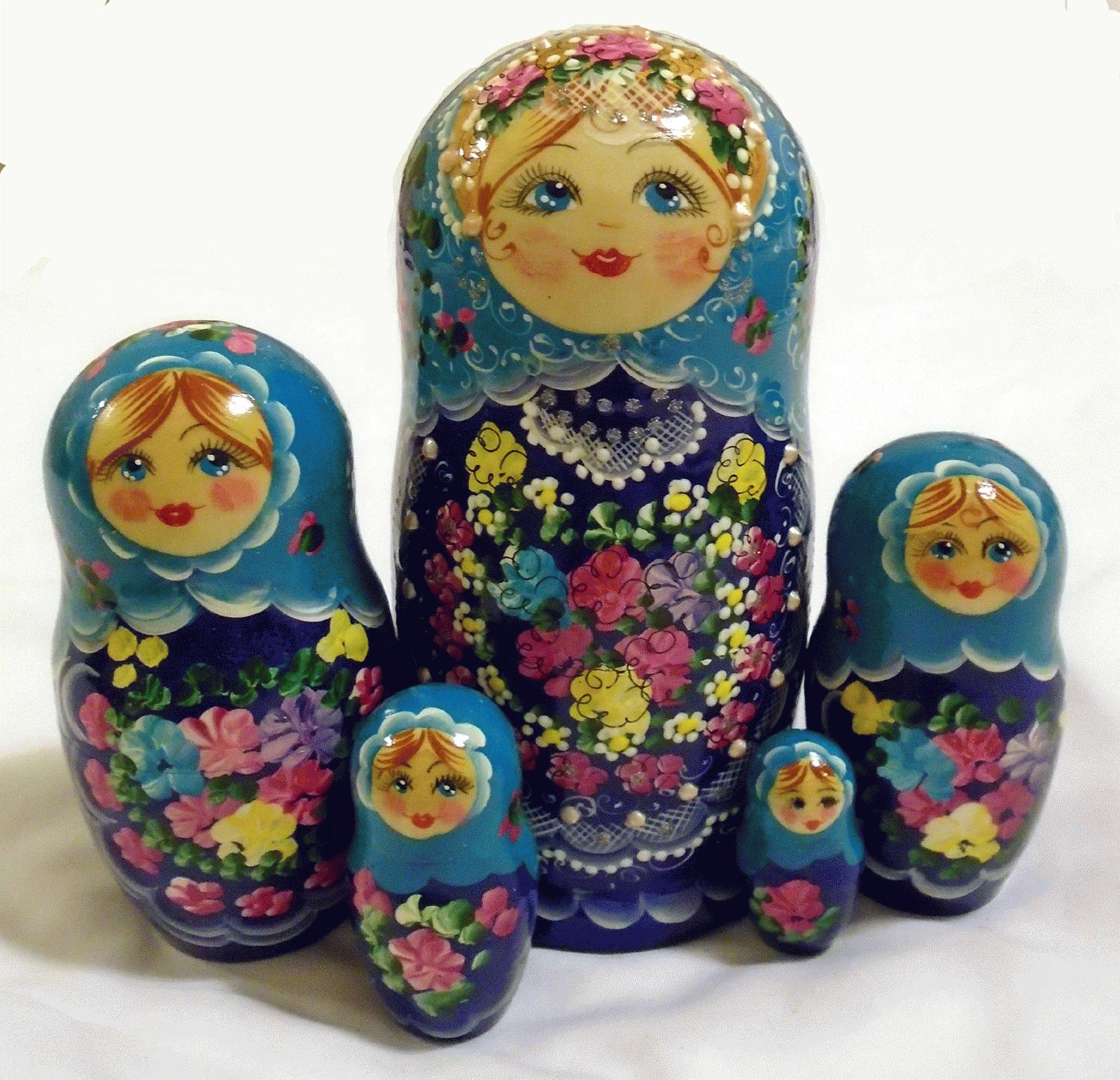 Blue Floral Matryoshka