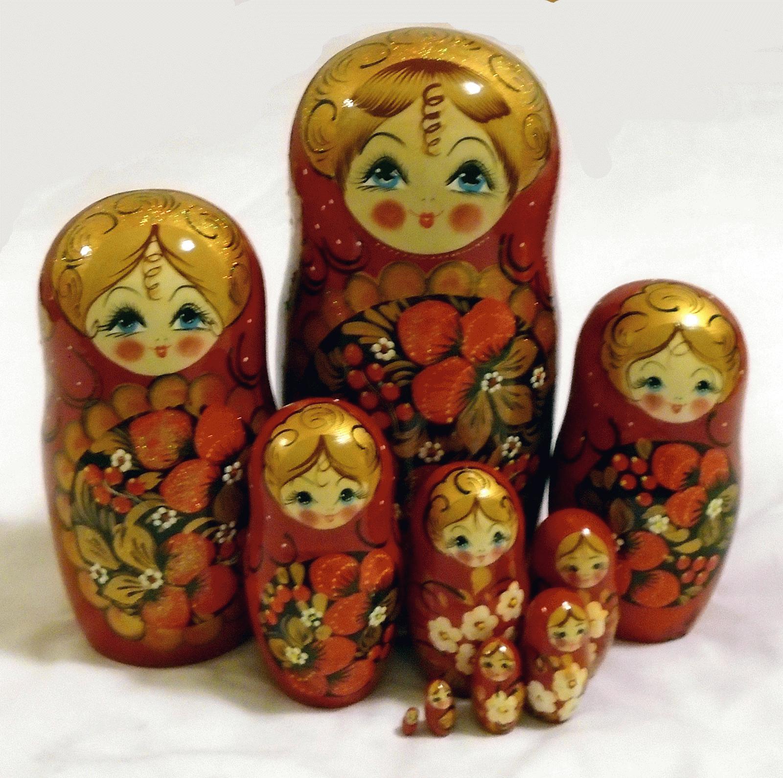 Red Berry Matryoshka Nesting Doll