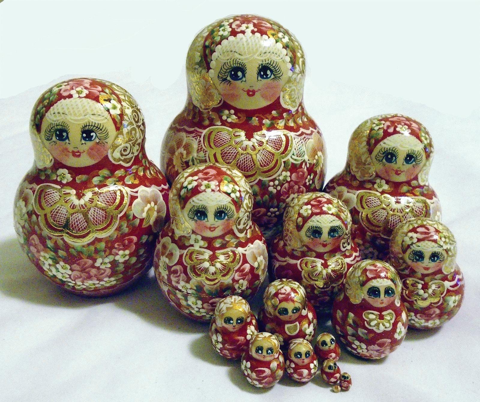 Red & Gold Floral Matryoshka