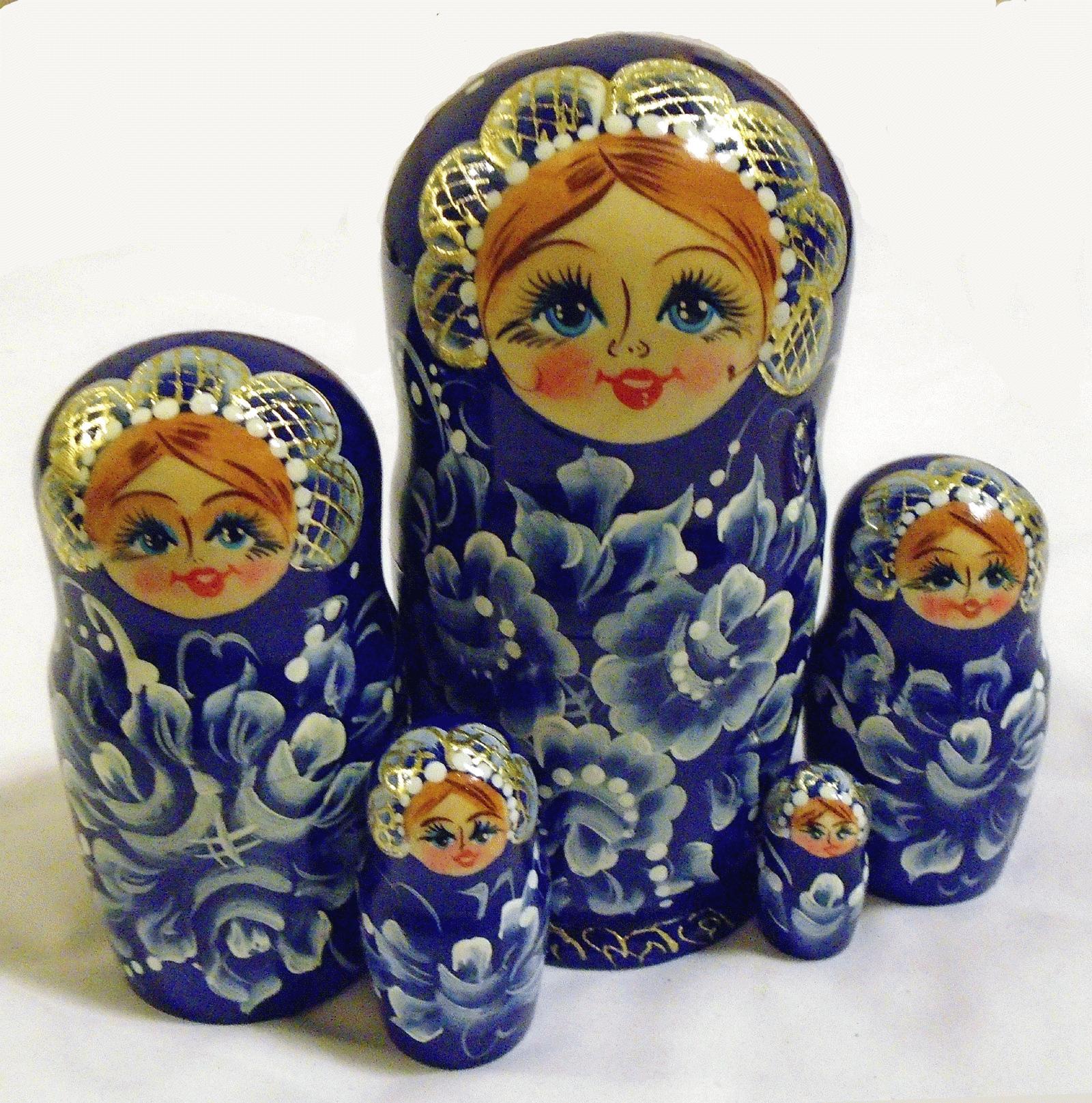 Blue Matryoshka Nesting Doll