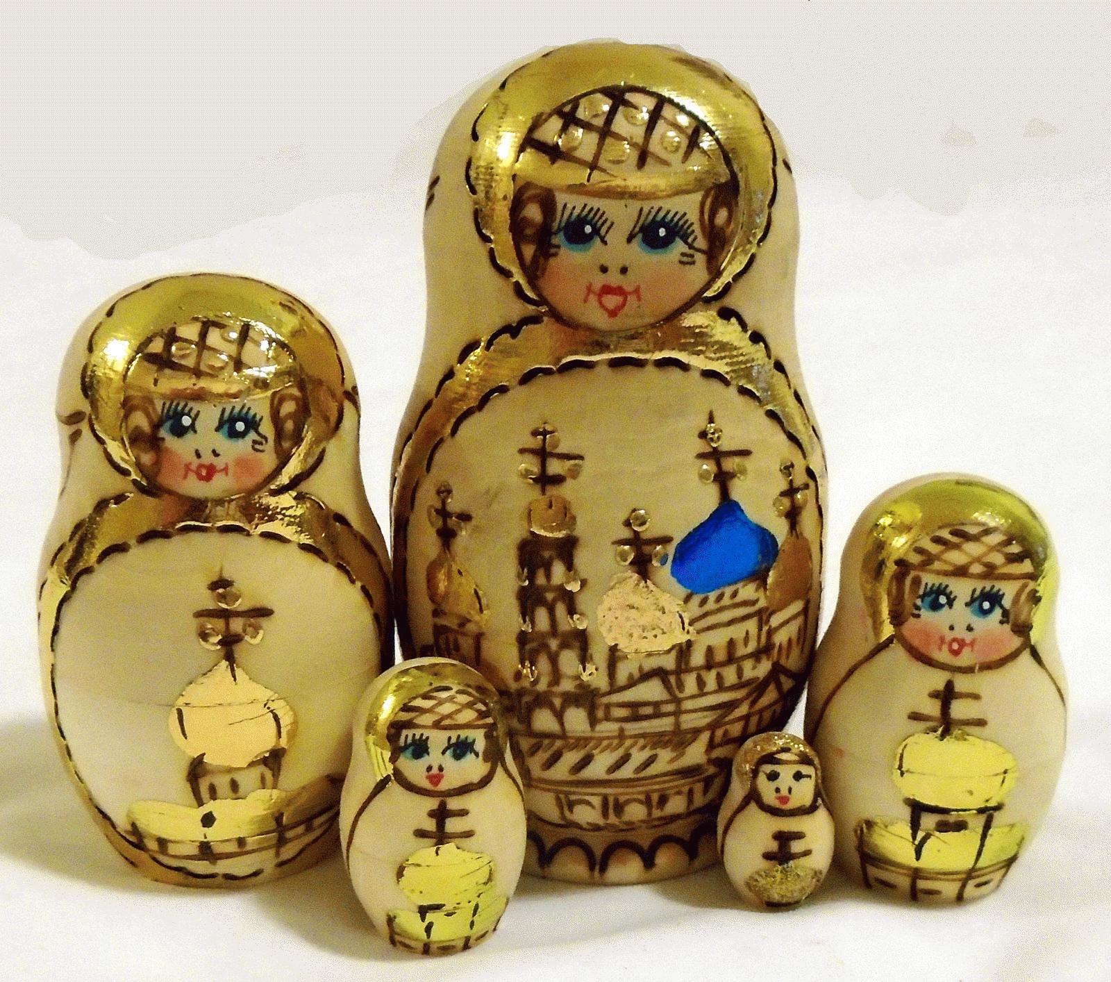 Gold Church Scene Matryoshka