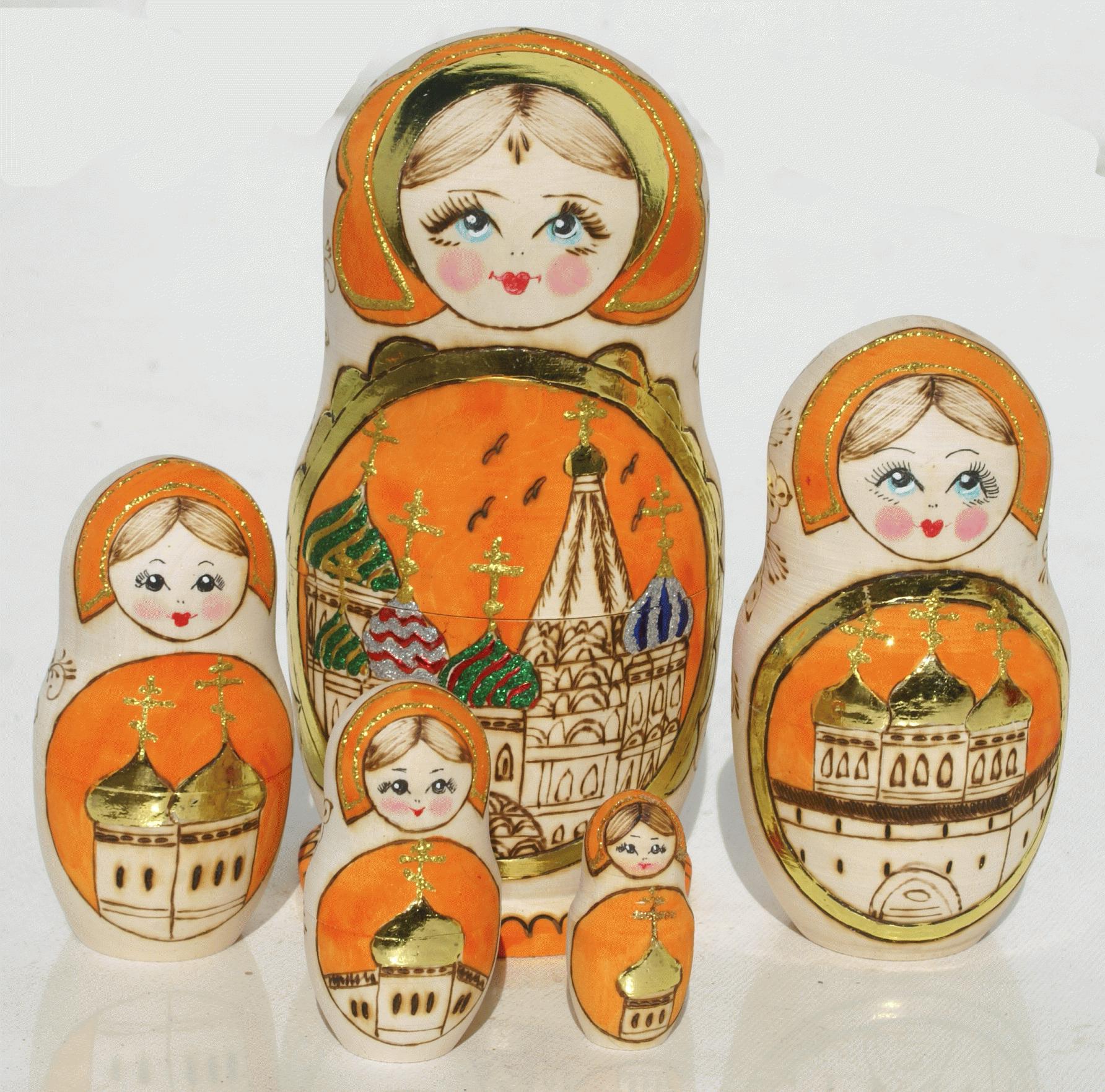 Orange Church Skyline Matryoshka