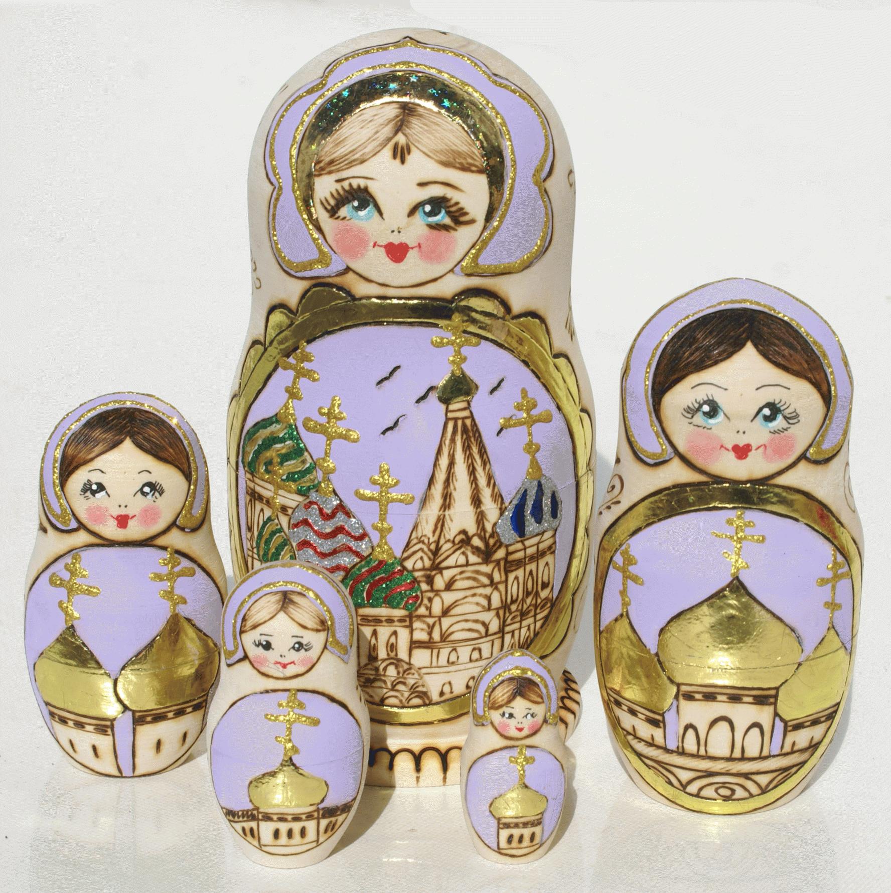 Lilac Church Skyline Matryoshka