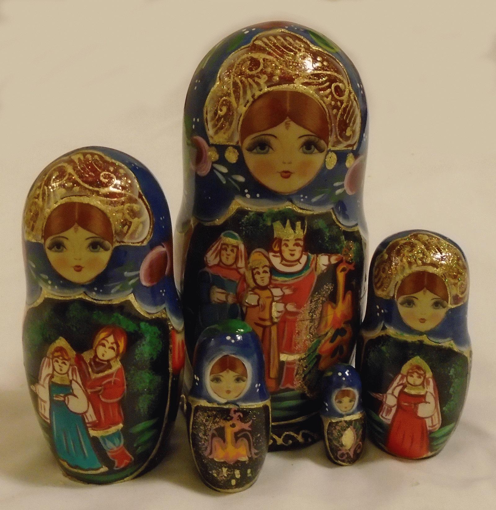 Fairy Tale Matryoshka Set with Royal Scene