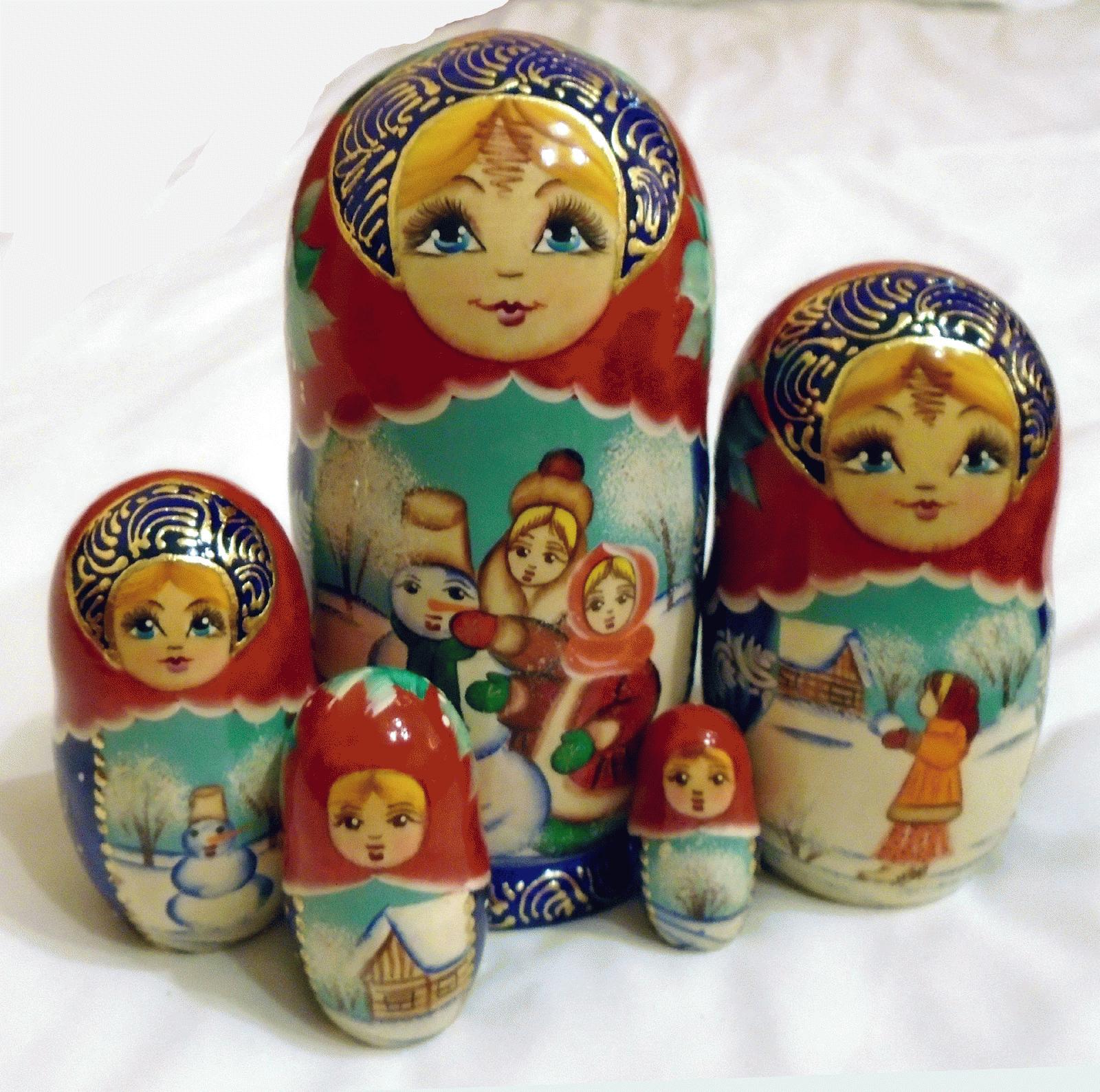 Winter Scene Russian Matryoshka