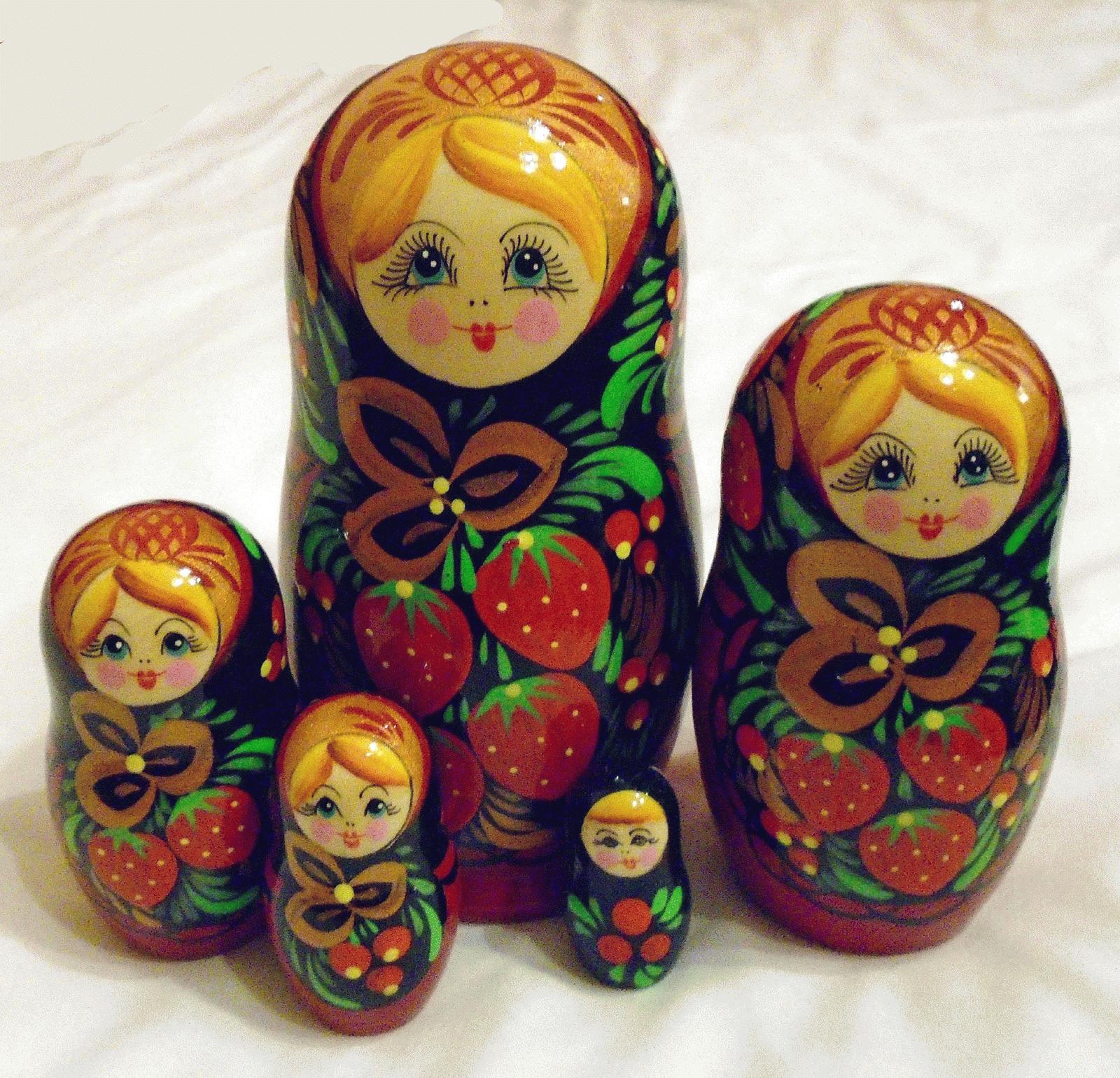 Black Strawberry Nesting Dolls