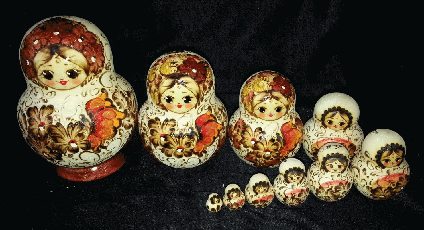 Matryoshka with Traditional Floral Folk Design