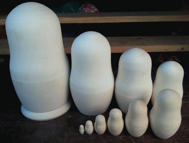 Blank Wooden Matryoshka Nesting Dolls