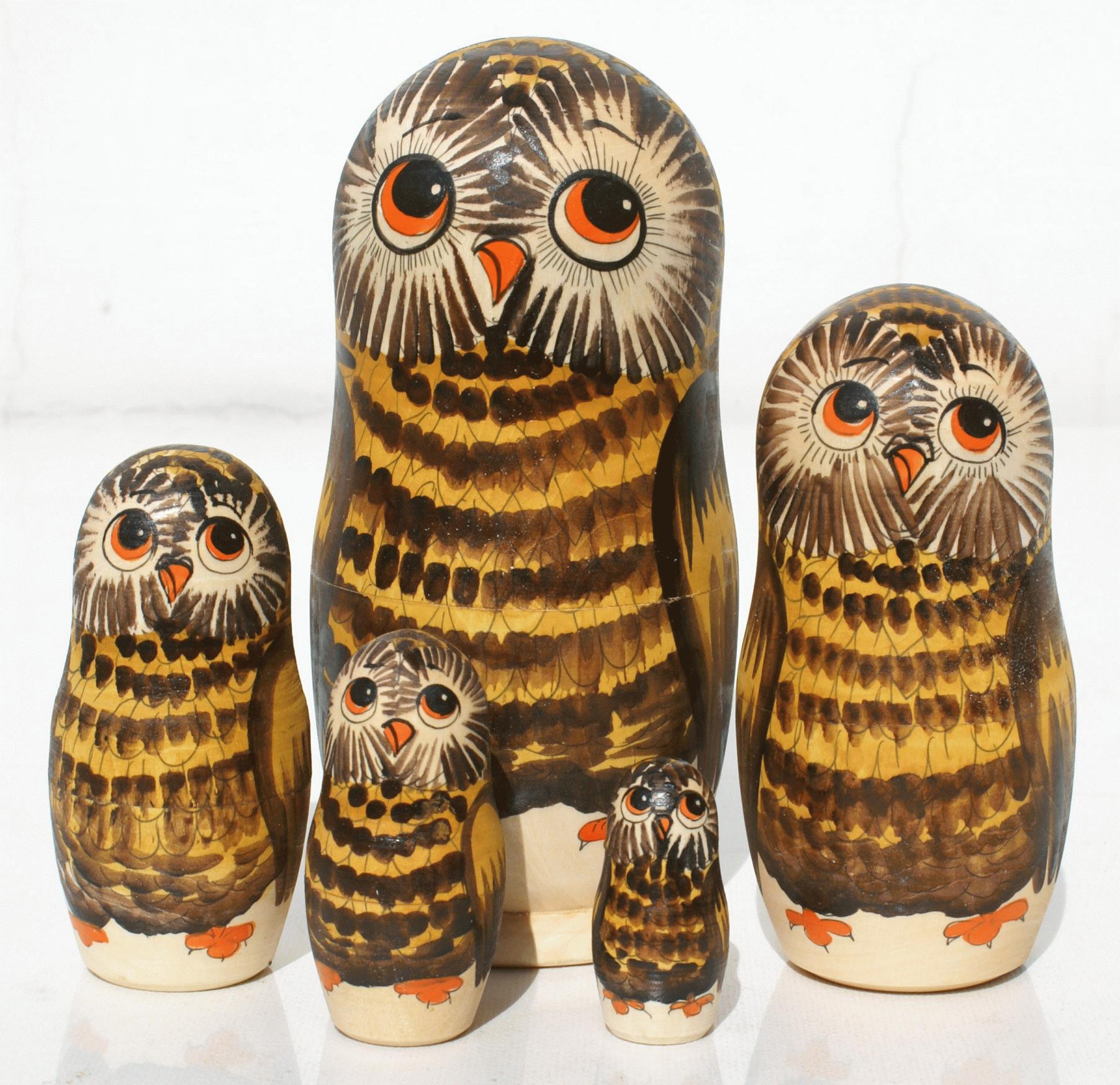 Forest Owl Matryoshka Nesting Dolls