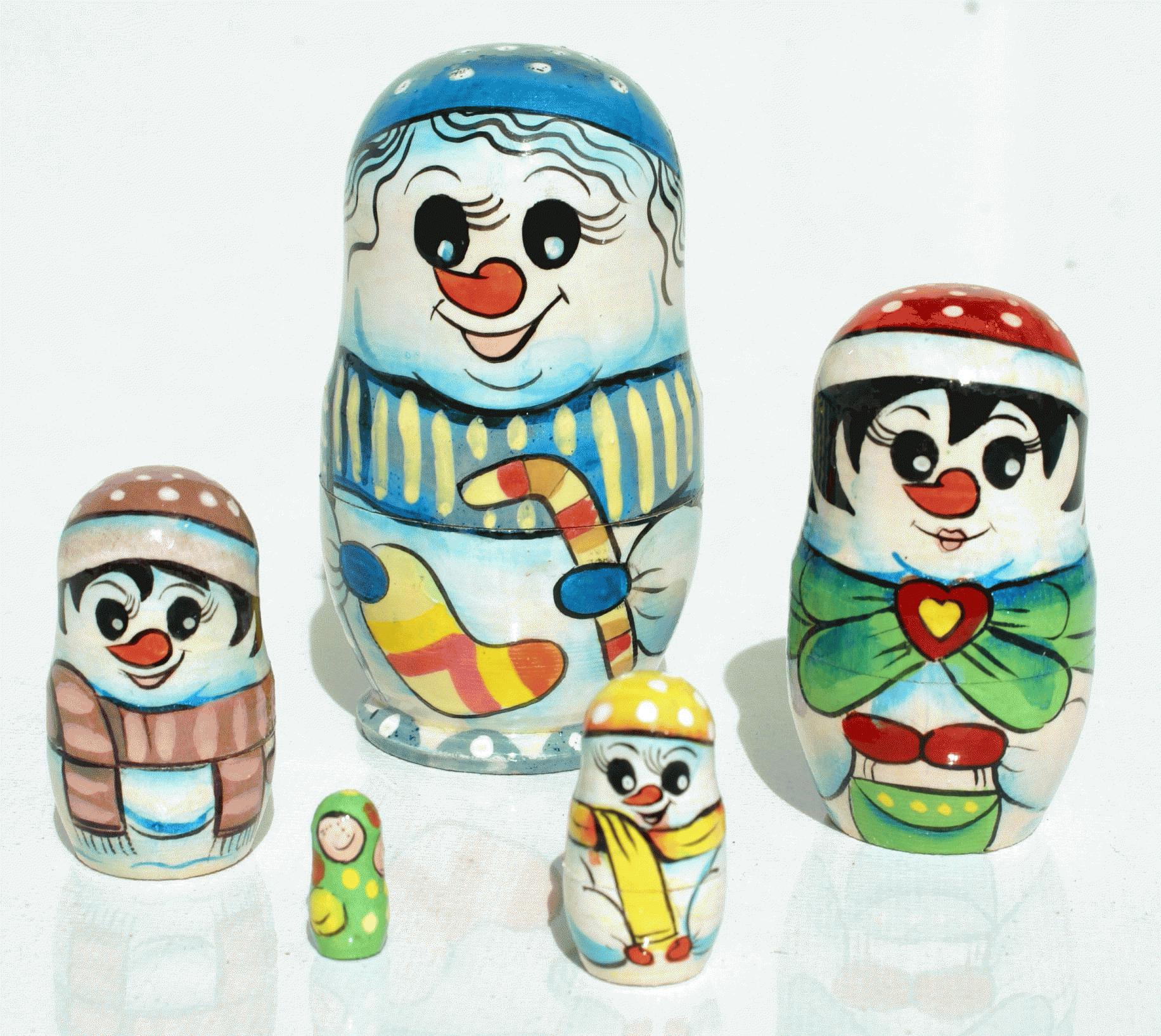 Snowman-Themed Matryoshka Nesting Doll