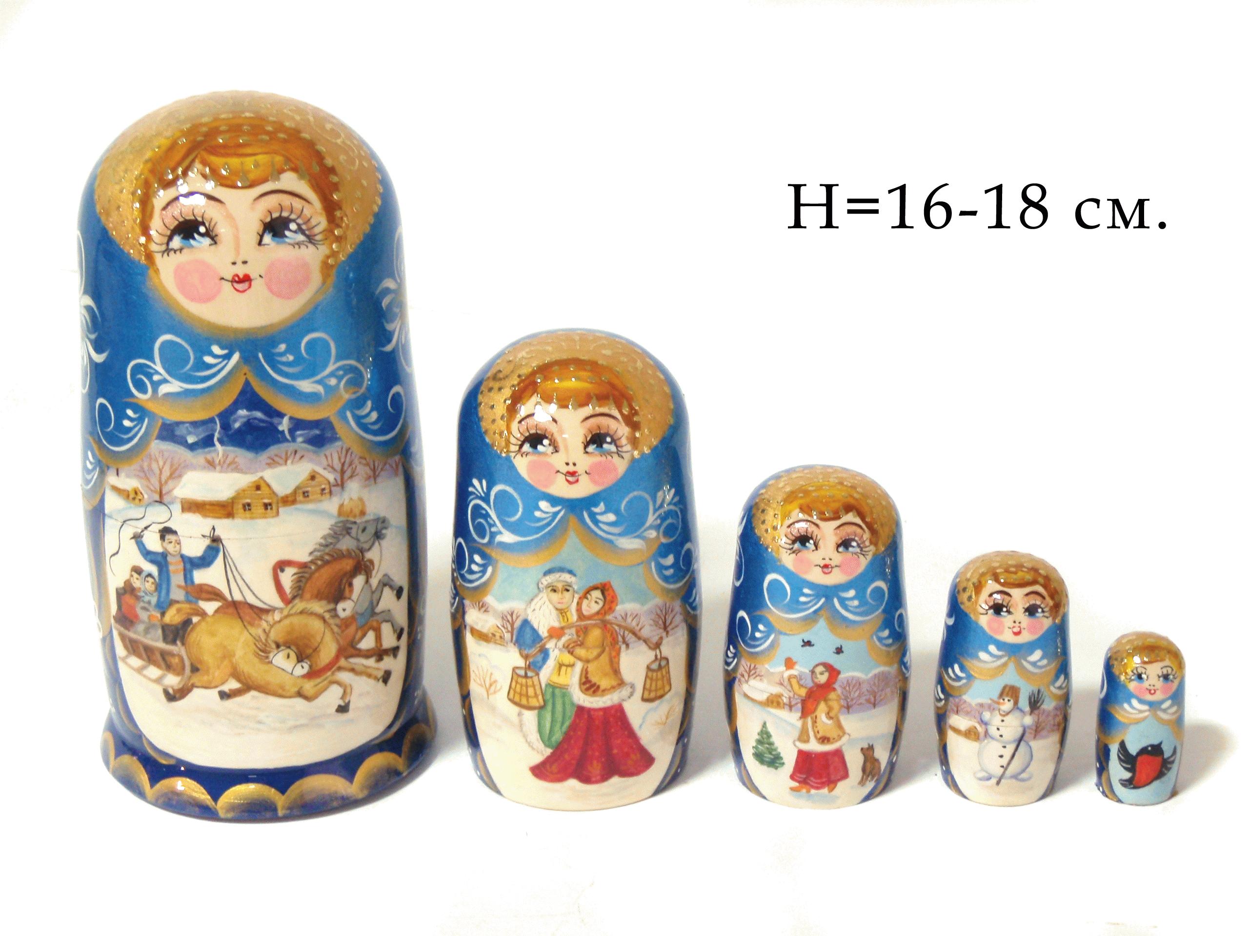 Winter Sleigh Scene Matryoshka