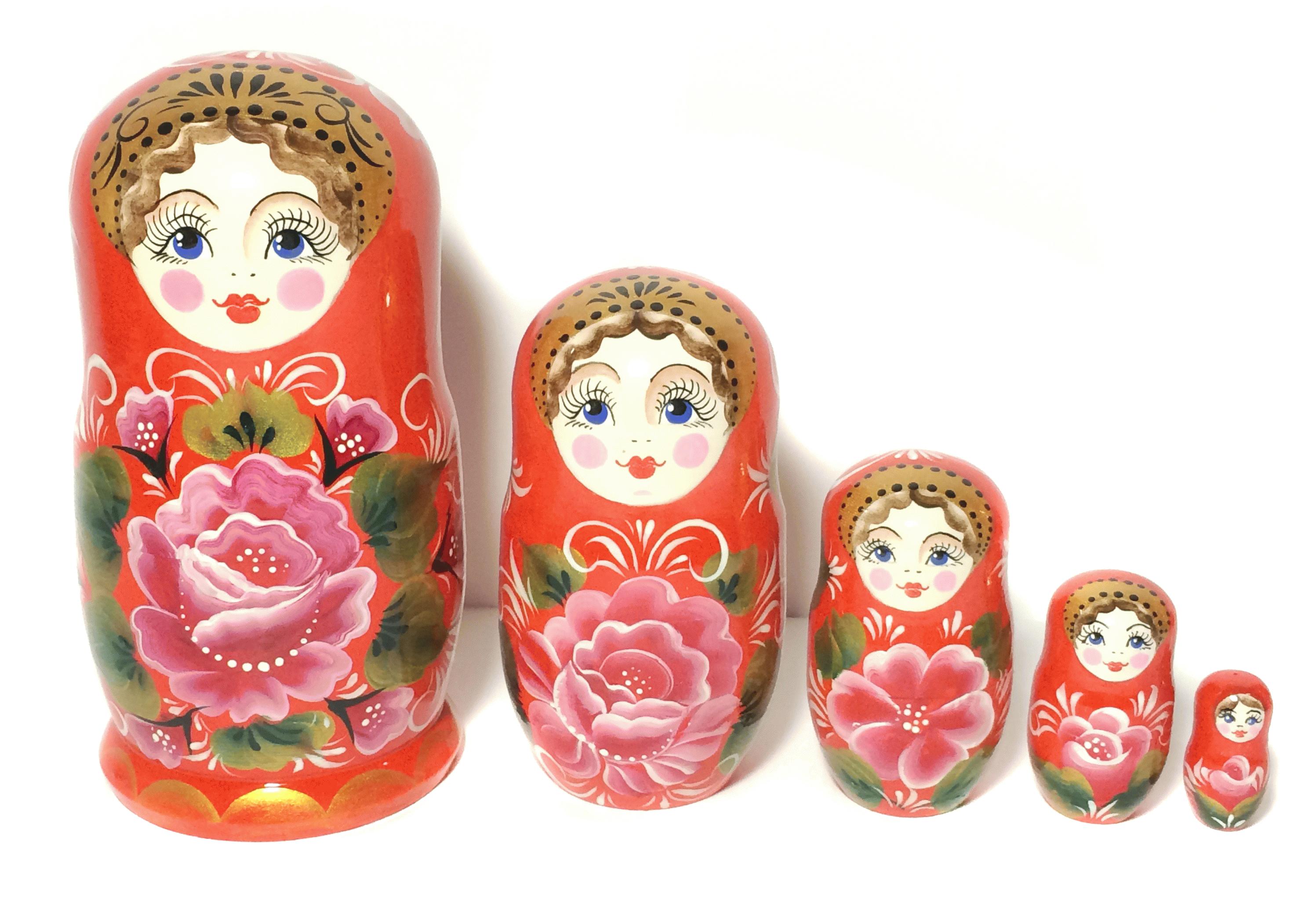 Red Floral Matryoshka Doll